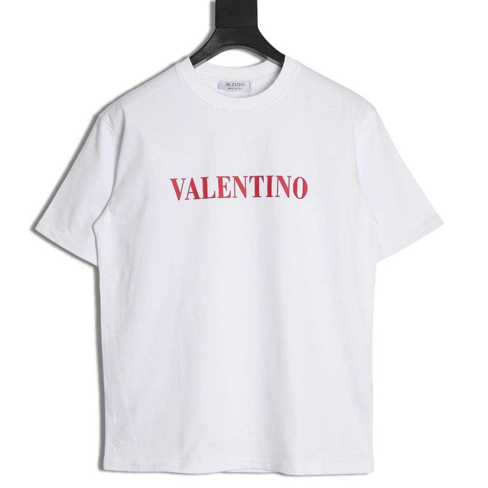 Valentino Red Letter Print Short Sleeve T-shirt