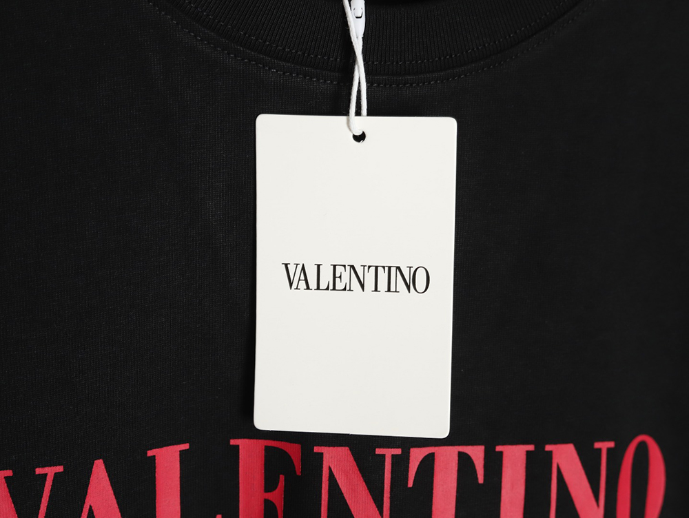 Valentino Red Letter Print Short Sleeve T-shirt TSK1