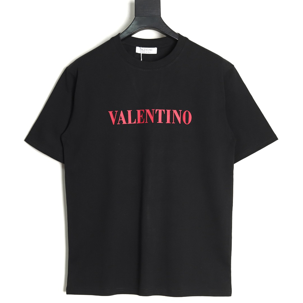 Valentino Red Letter Print Short Sleeve T-shirt TSK1