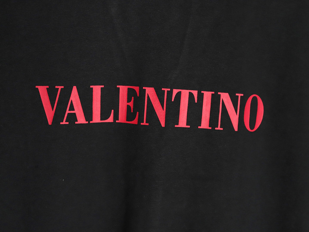 Valentino Red Letter Print Short Sleeve T-shirt TSK1