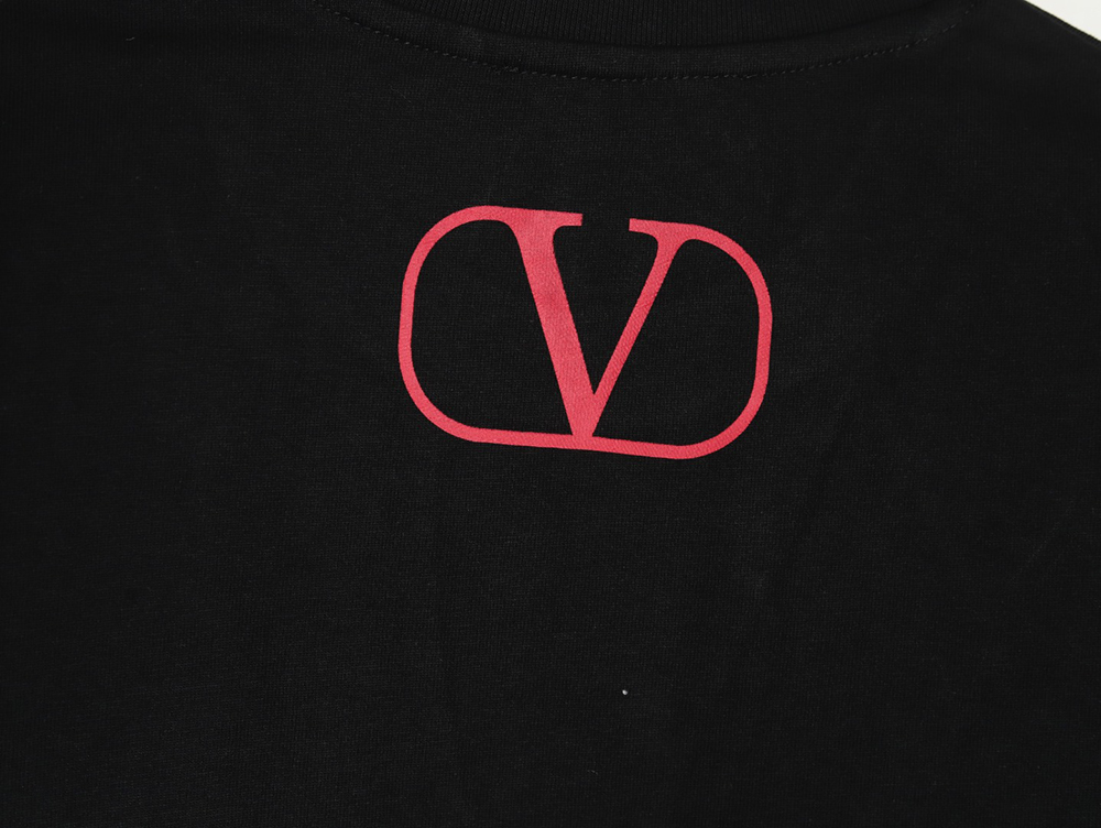 Valentino Red Letter Print Short Sleeve T-shirt TSK1