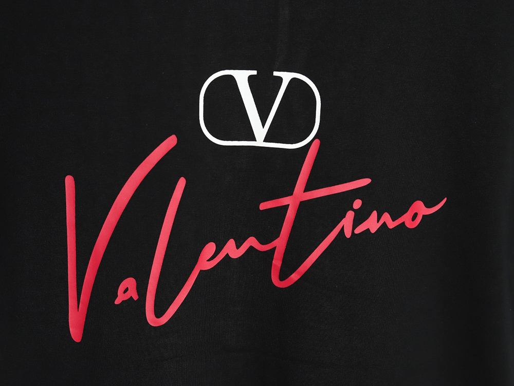 Valentino V logo red signature print short sleeve T-shirt TSK1