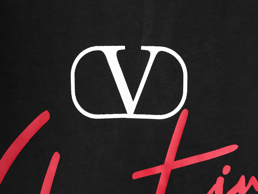 Valentino V logo red signature print short sleeve T-shirt TSK1