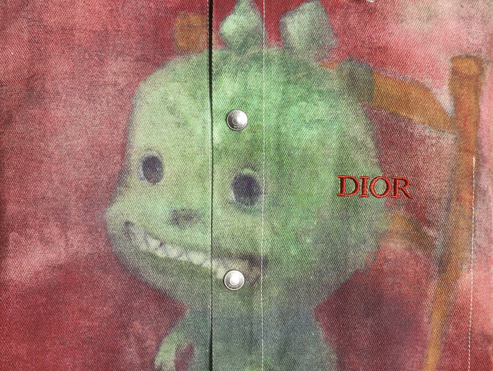 D*or funny dinosaur foot denim shirt jacket