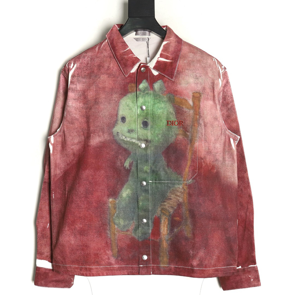 D*or funny dinosaur foot denim shirt jacket