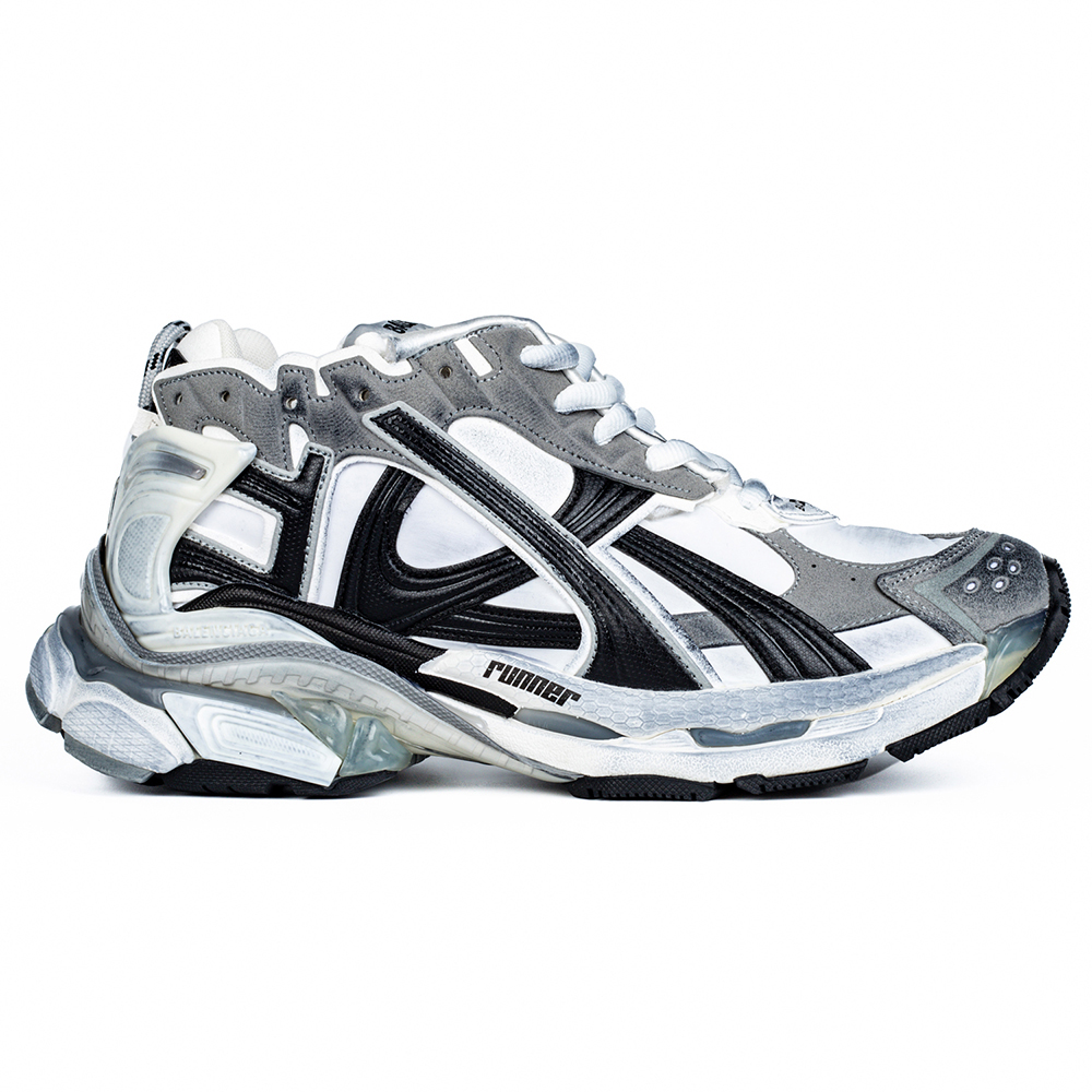 Ba*len*cia*ga runner sneaker ''worn-out - grey white black''