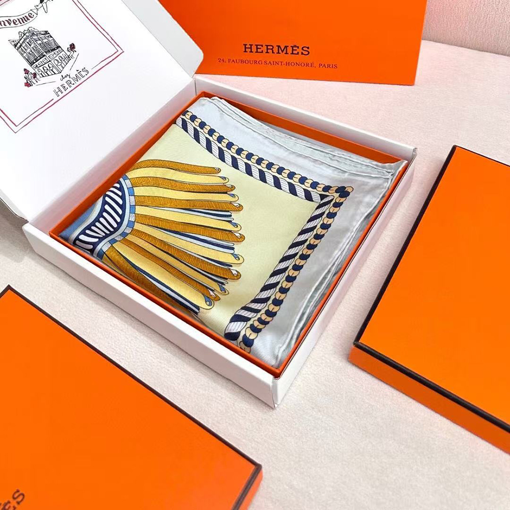 hermès epaulettes de gala double F**e scarf 90*90cm