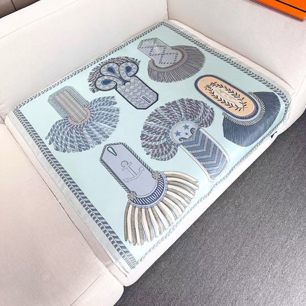 hermès epaulettes de gala double F**e scarf 90*90cm