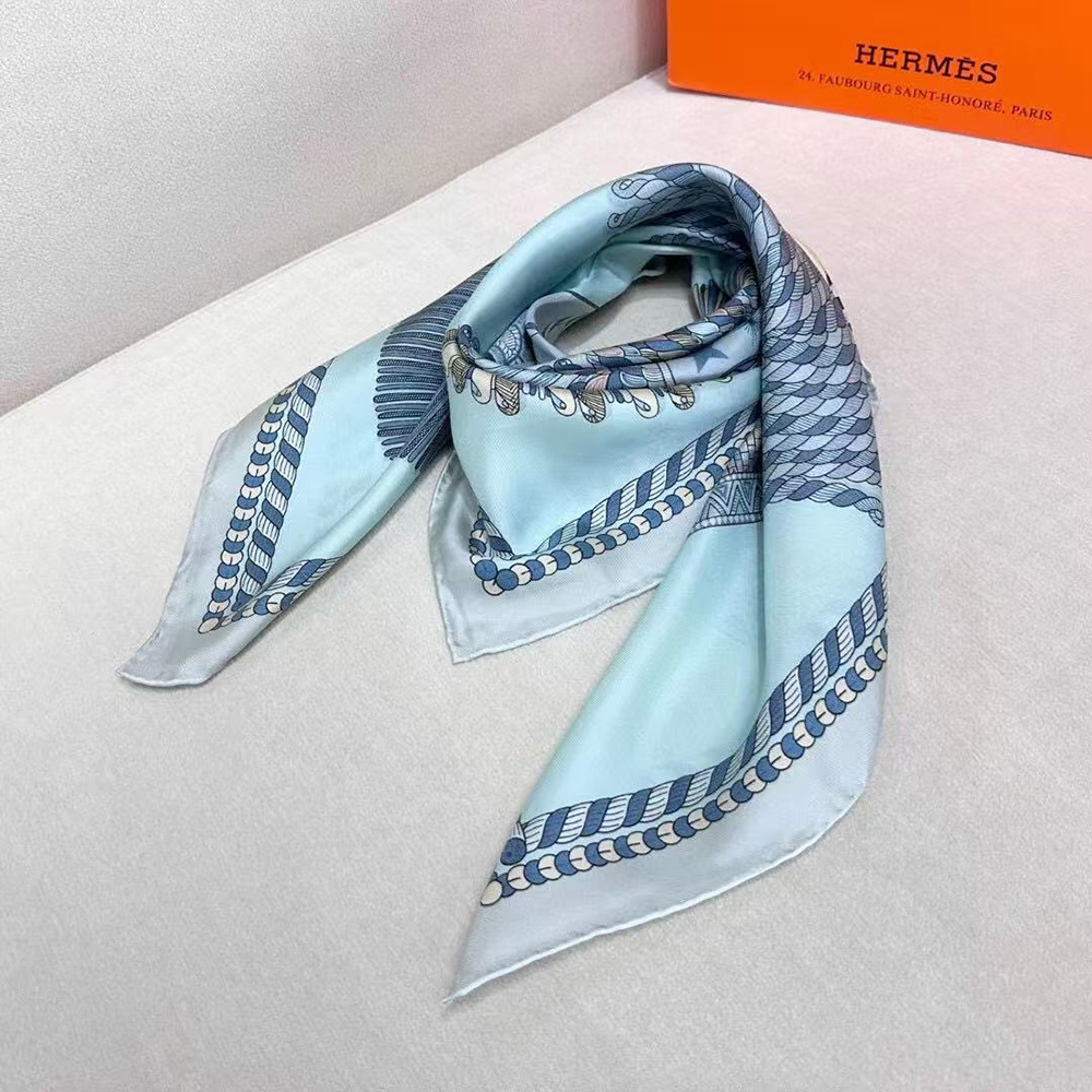 hermès epaulettes de gala double F**e scarf 90*90cm