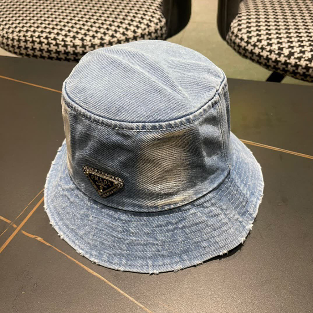 Pra*a denim triangle bucket hat