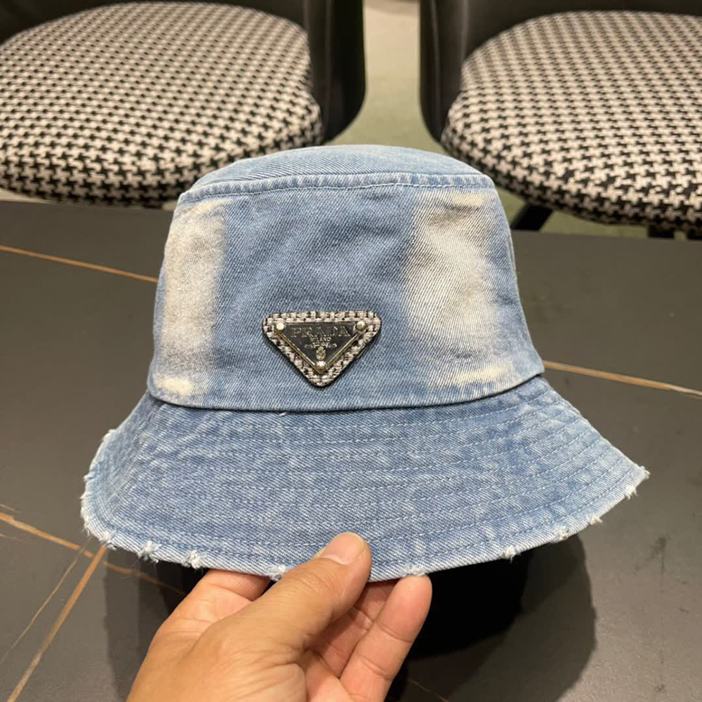 Pra*a denim triangle bucket hat