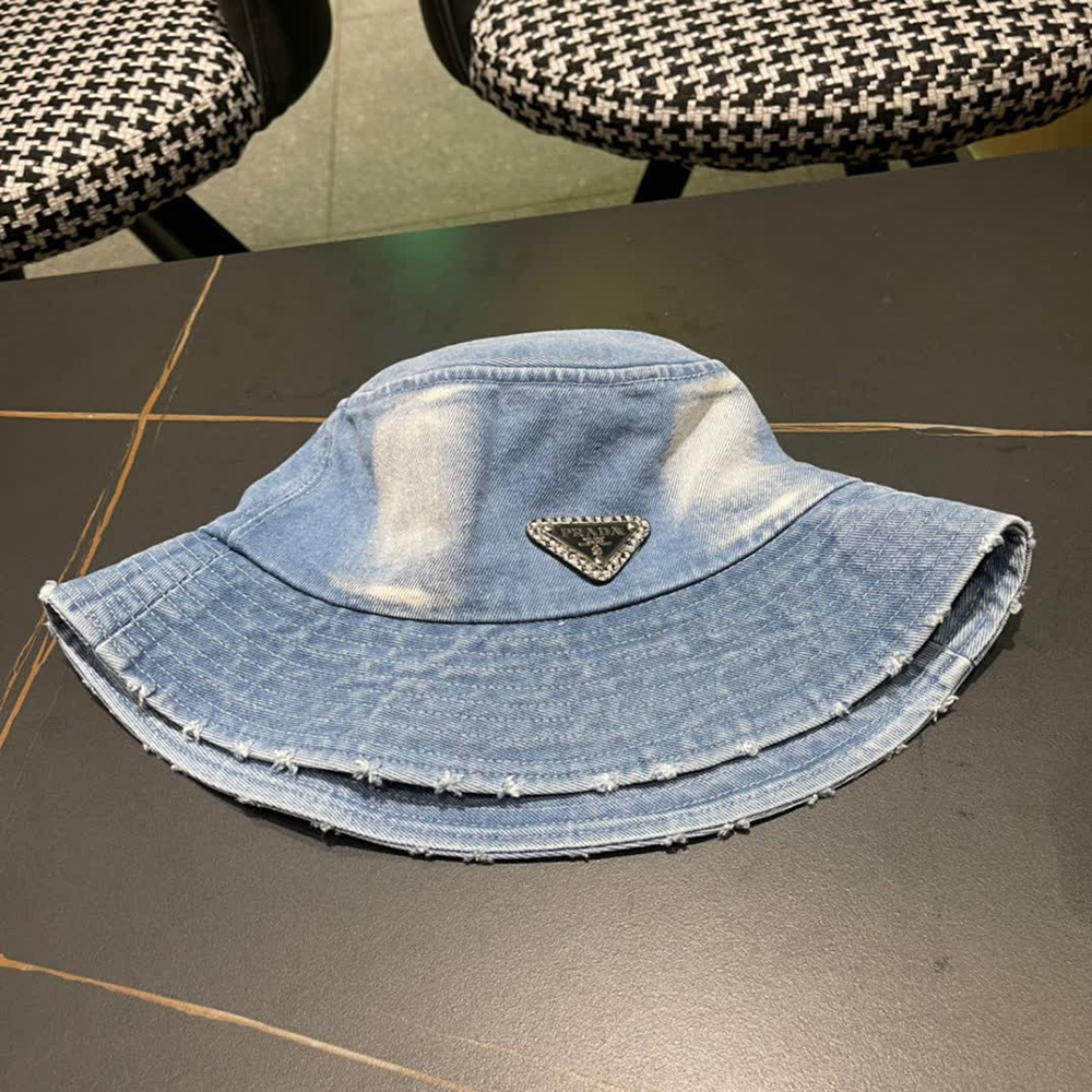 Pra*a denim triangle bucket hat