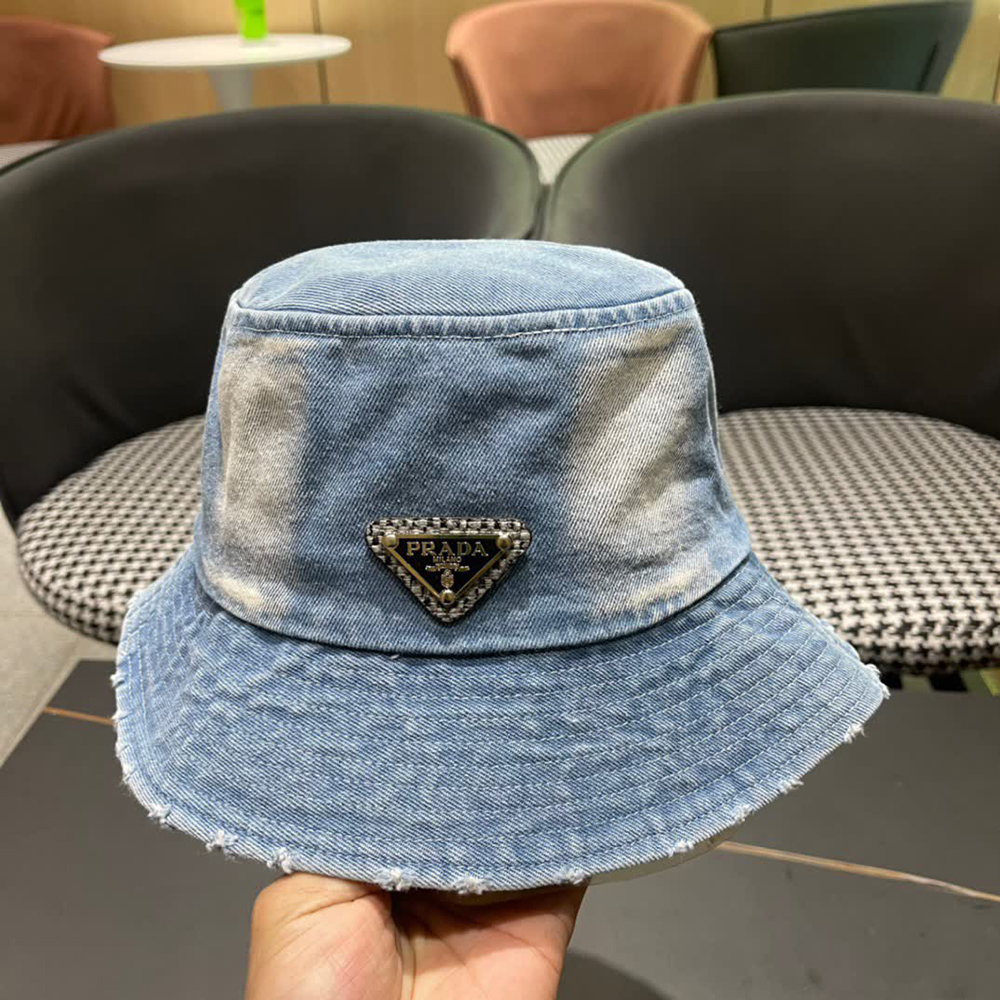 Pra*a denim triangle bucket hat