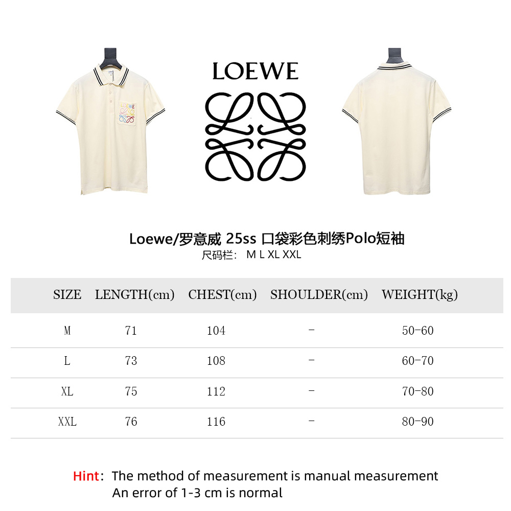 L0ew* pocket colorful embroidery polo short sleeve