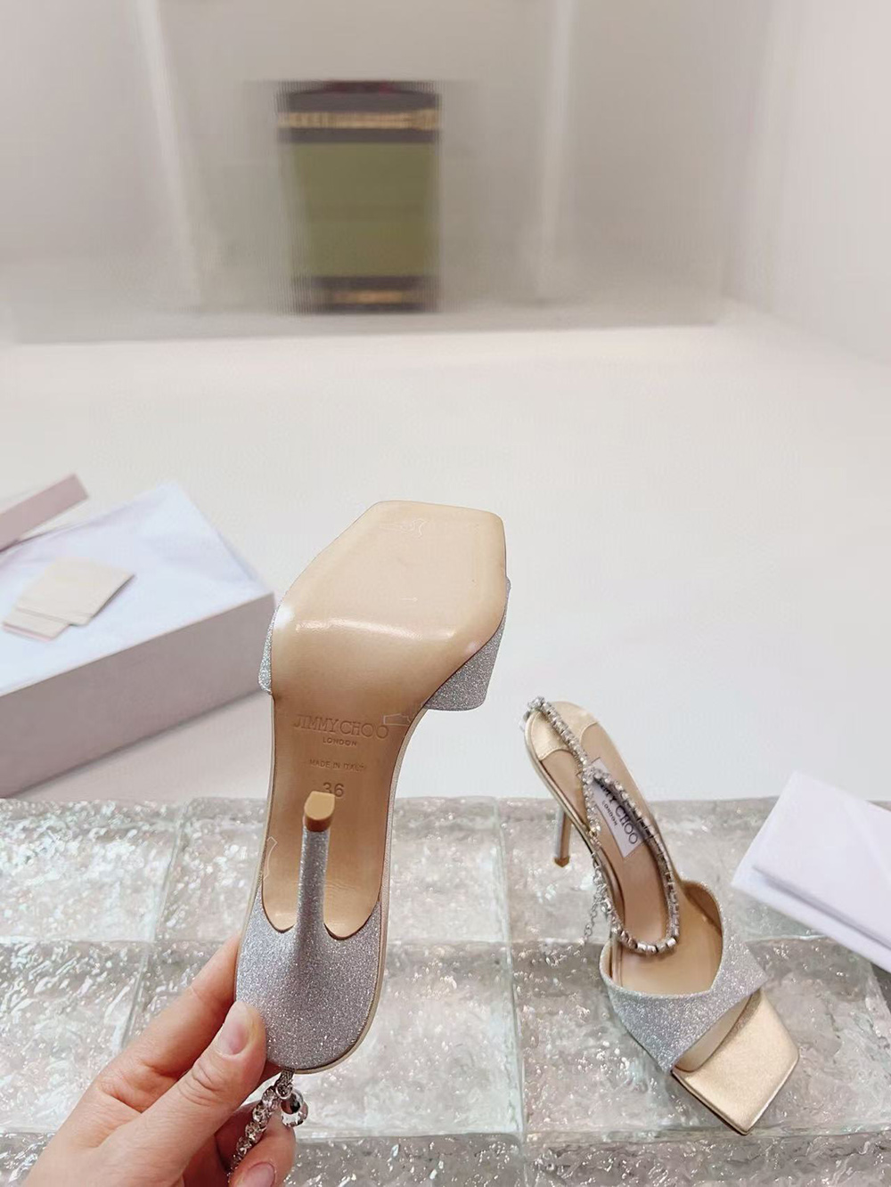 Ji*y Ch* saeda 100 heeled sandals h:10cm