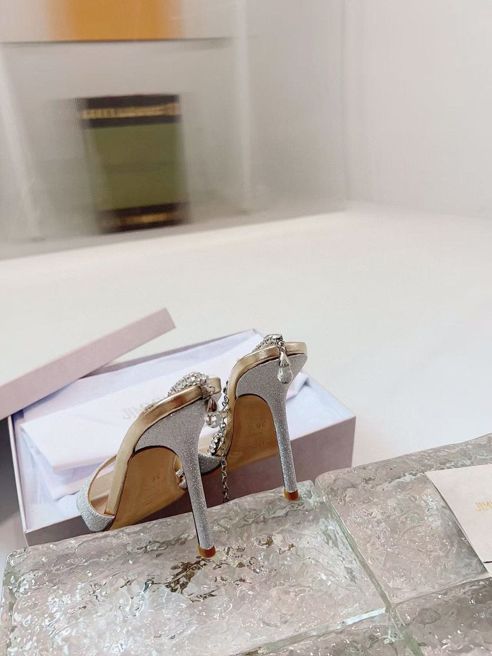 Ji*y Ch* saeda 100 heeled sandals h:10cm