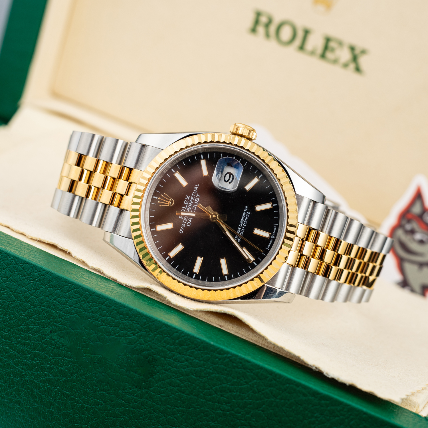 R*l*x - datejust 126233 36mm jub 904l black/stk yg/ss wrapped gmf a2836