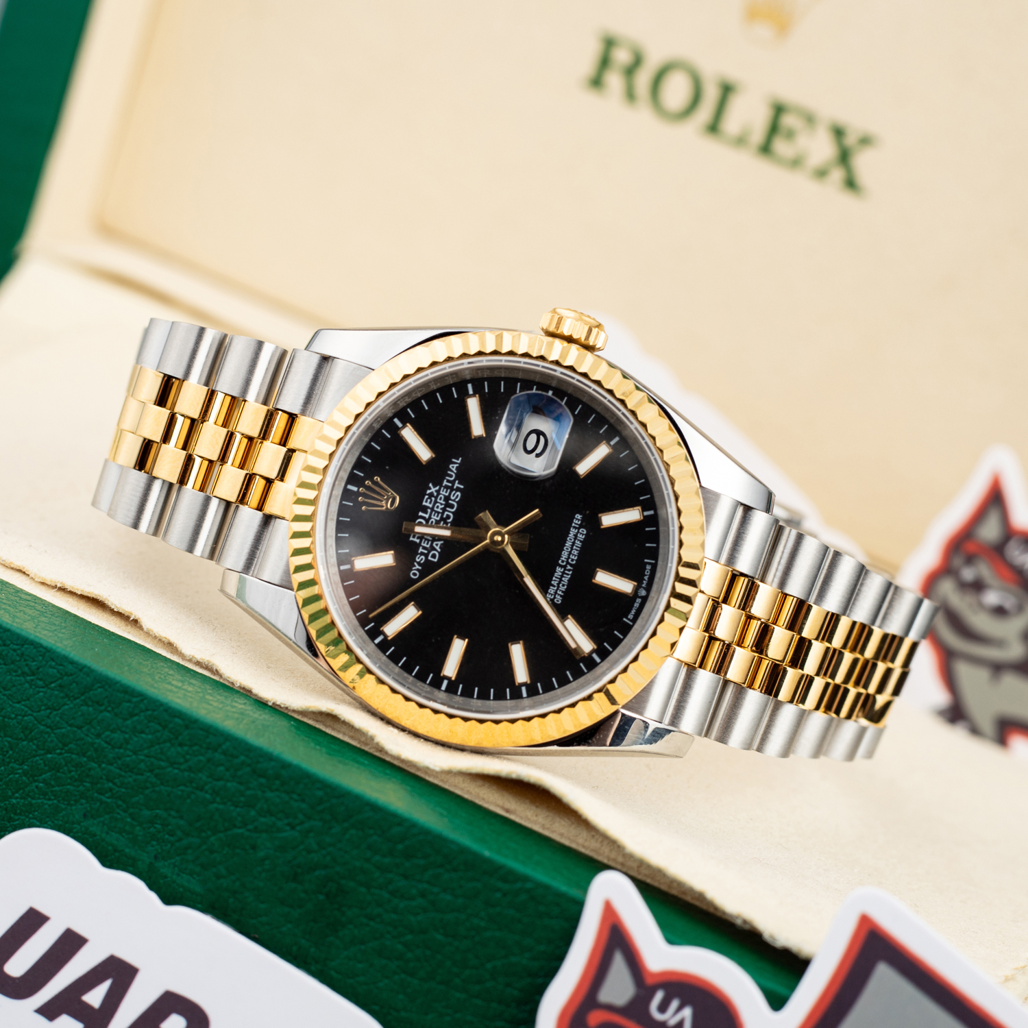 R*l*x - datejust 126233 36mm jub 904l black/stk yg/ss wrapped gmf a2836