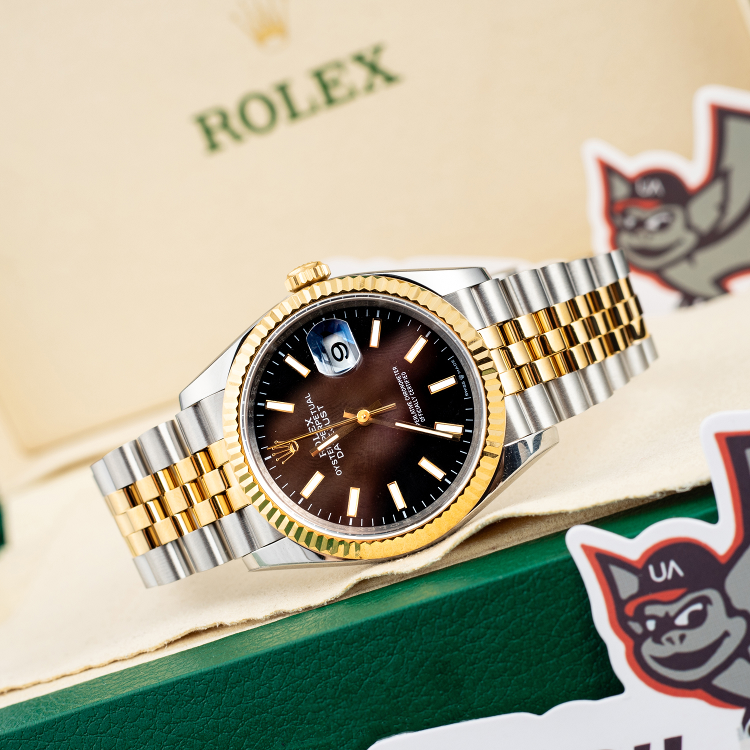 R*l*x - datejust 126233 36mm jub 904l black/stk yg/ss wrapped gmf a2836