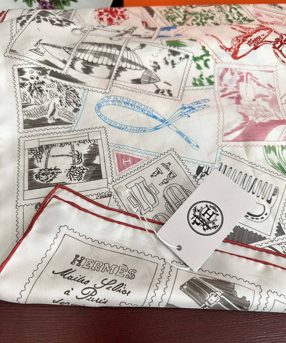 H**mes scarf stamp carre 90 le philateliste du faubourg 90*90cm