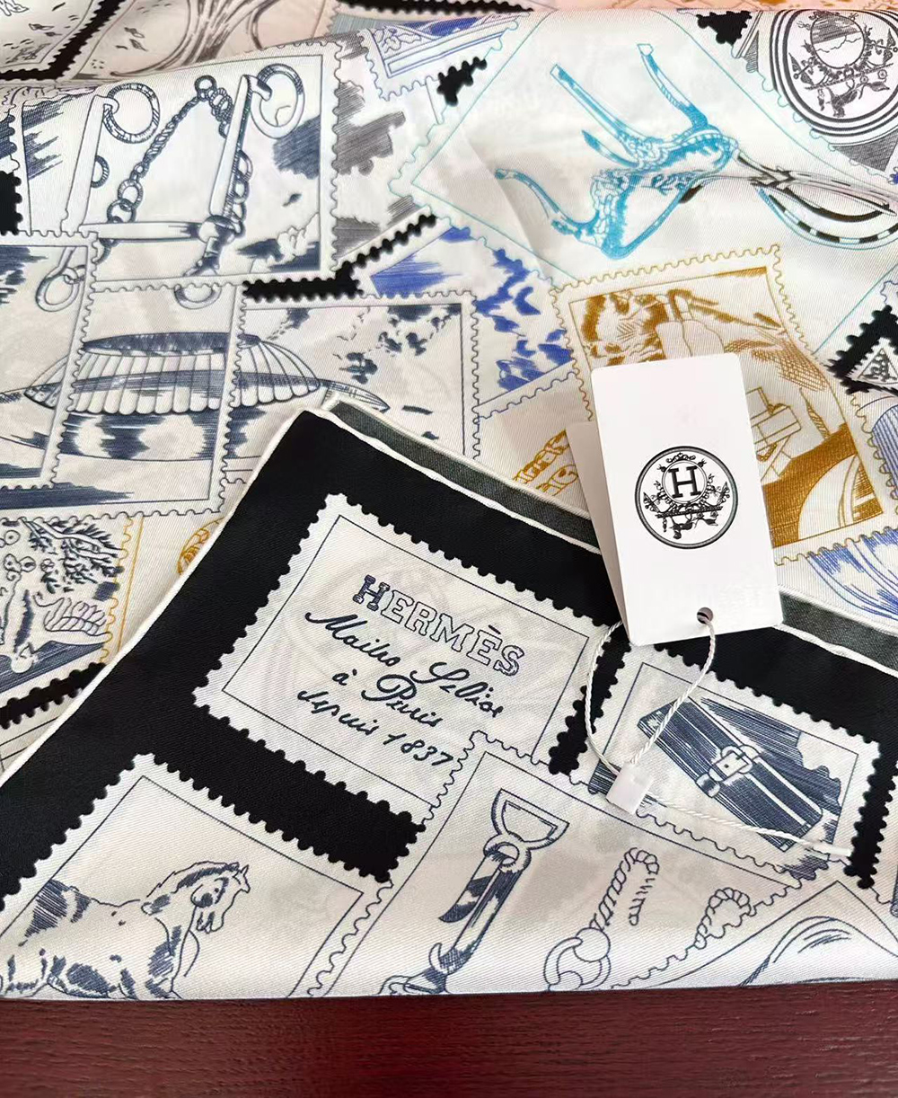 H**mes scarf stamp carre 90 le philateliste du faubourg 90*90cm