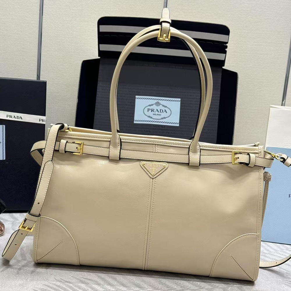 Pra*a bonnie large leather handbag 1ba433 38*30*12cm