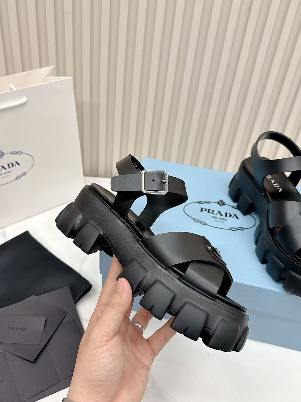 Pra*a monolith rubber sandals