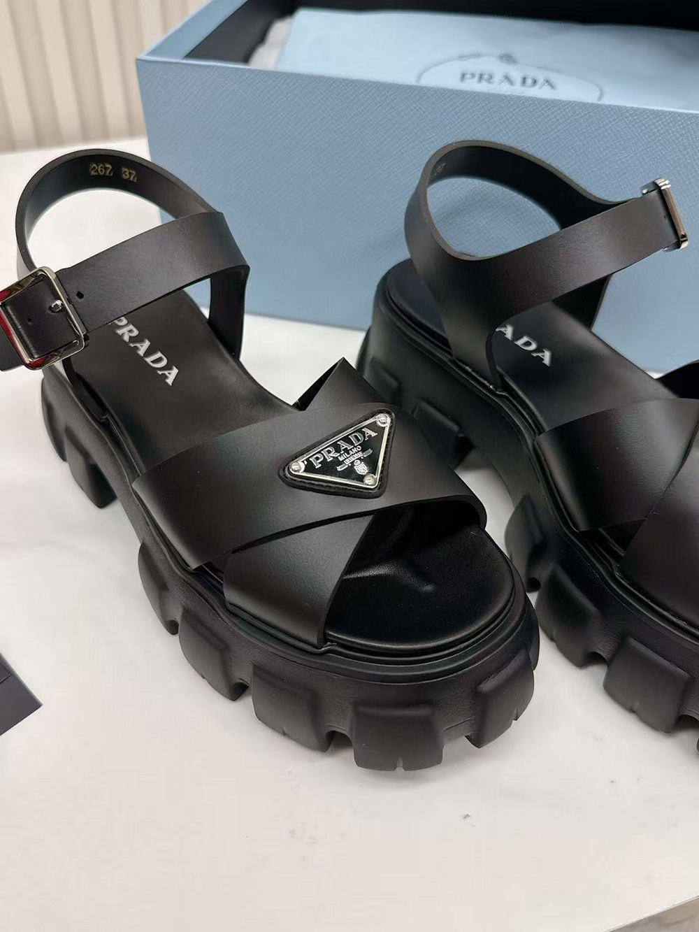 Pra*a monolith rubber sandals
