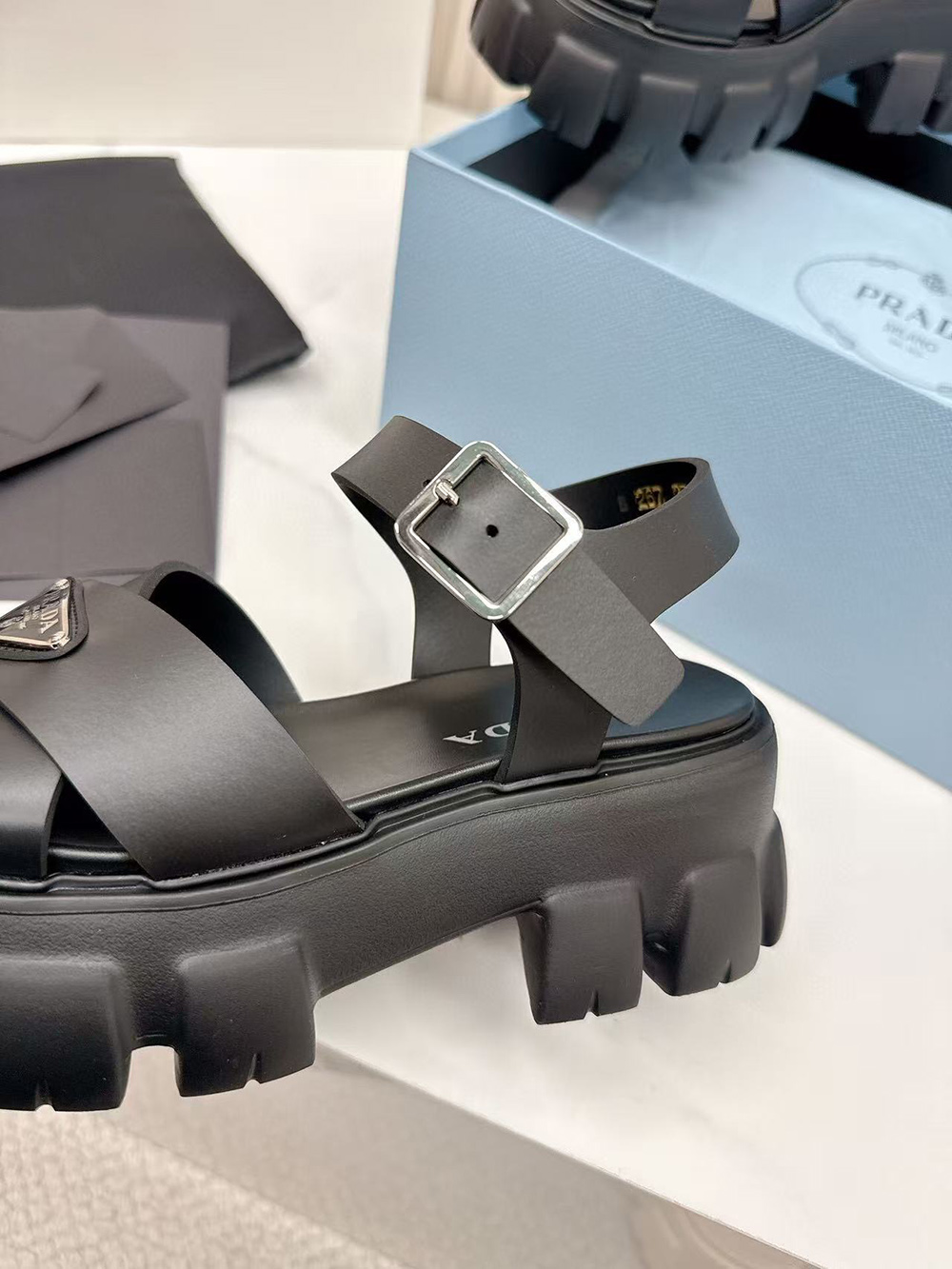 Pra*a monolith rubber sandals