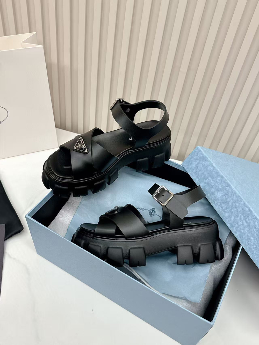 Pra*a monolith rubber sandals