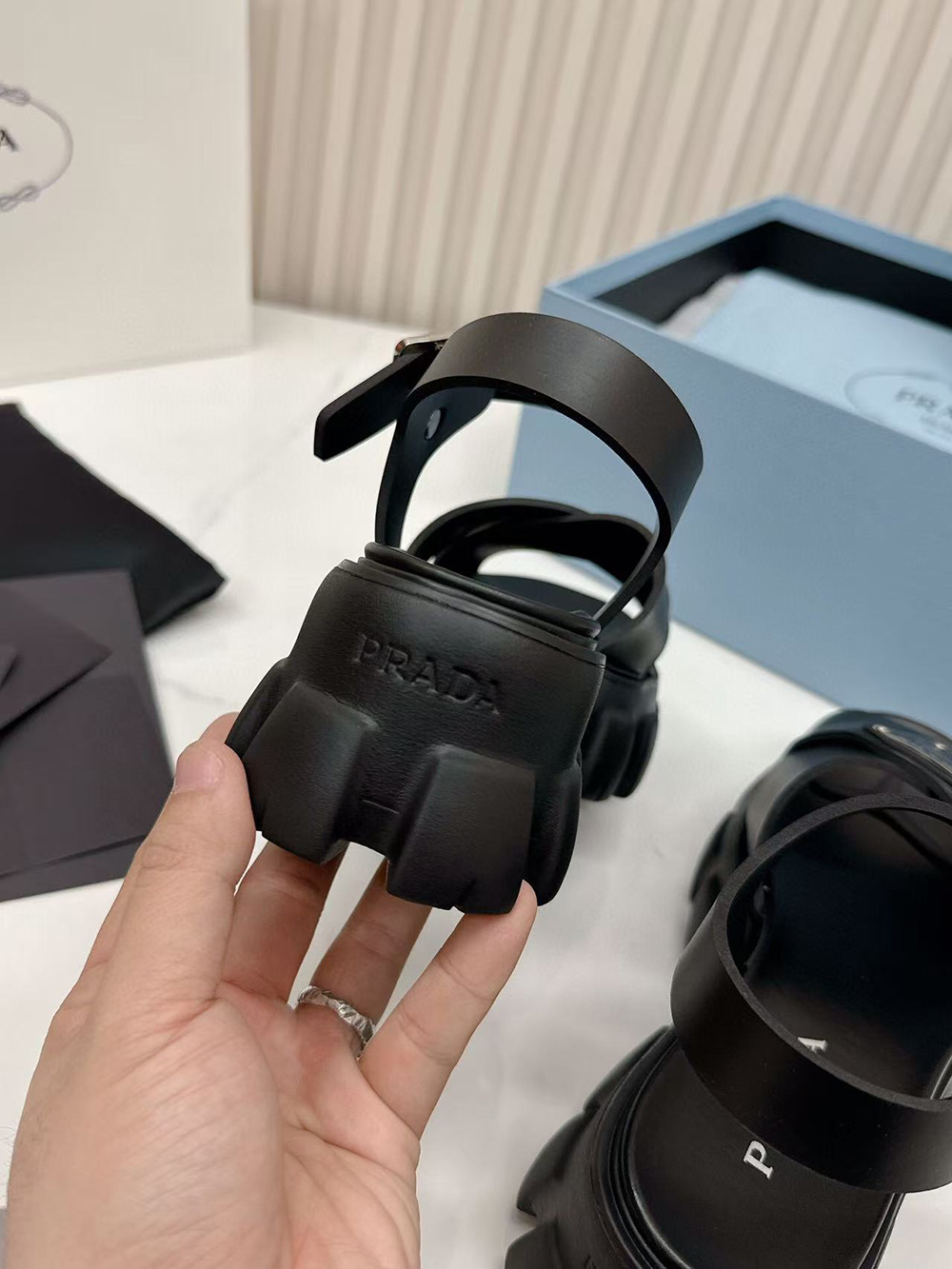 Pra*a monolith rubber sandals