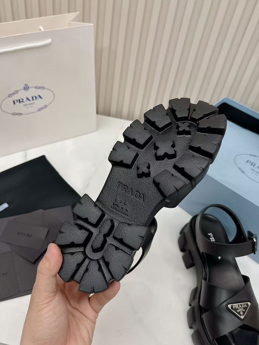 Pra*a monolith rubber sandals