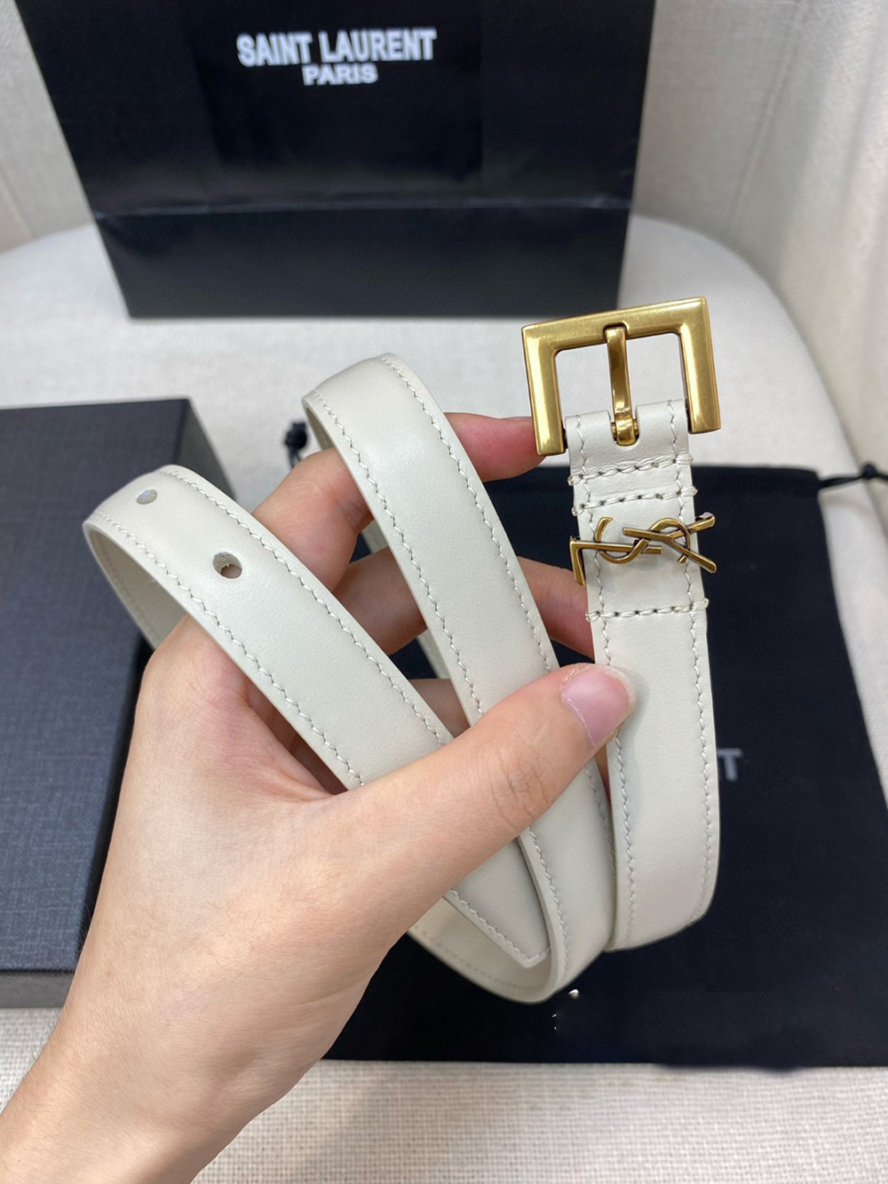 Sa**t Lau*nt cassandre thin belts 554465 20mm