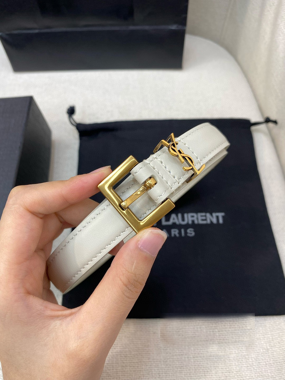 Sa**t Lau*nt cassandre thin belts 554465 20mm