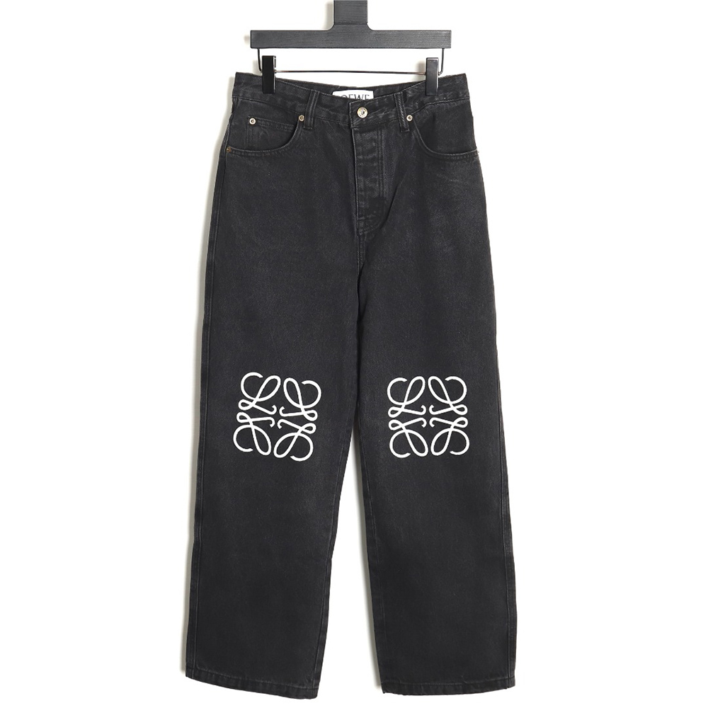 L0ew* denim embroidered denim pants