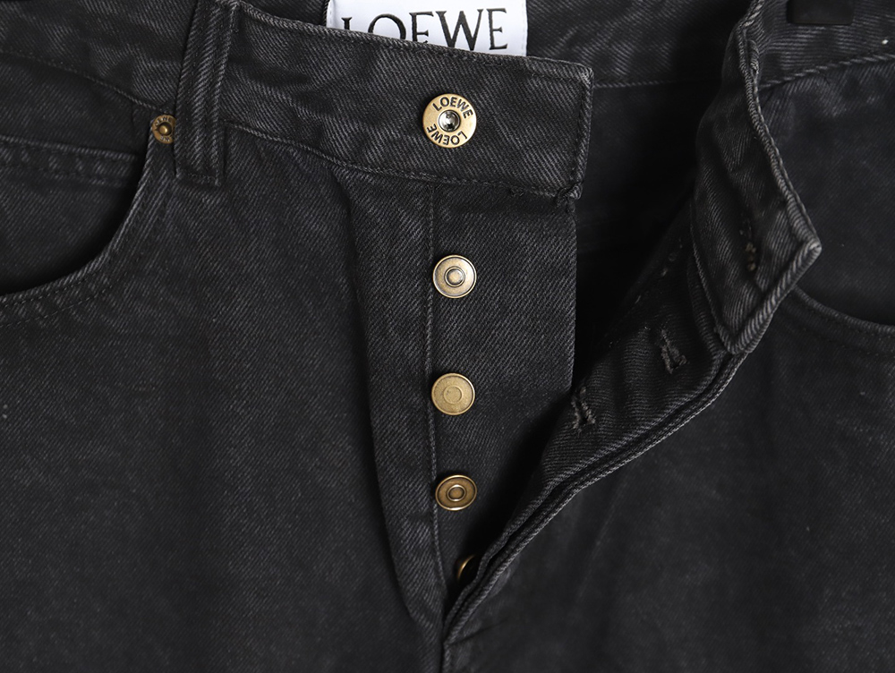 L0ew* denim embroidered denim pants