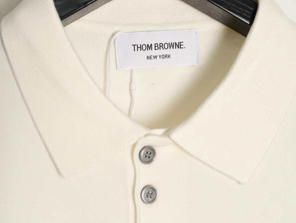 Thom Browne Knitted Four-Bar Polo Short Sleeve T-Shirt