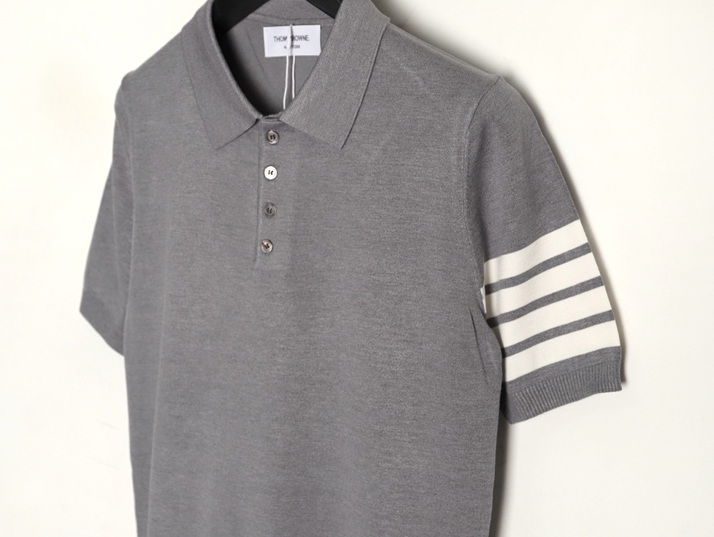 Thom Browne Knitted Four-Bar Polo Short Sleeve T-Shirt TSK1