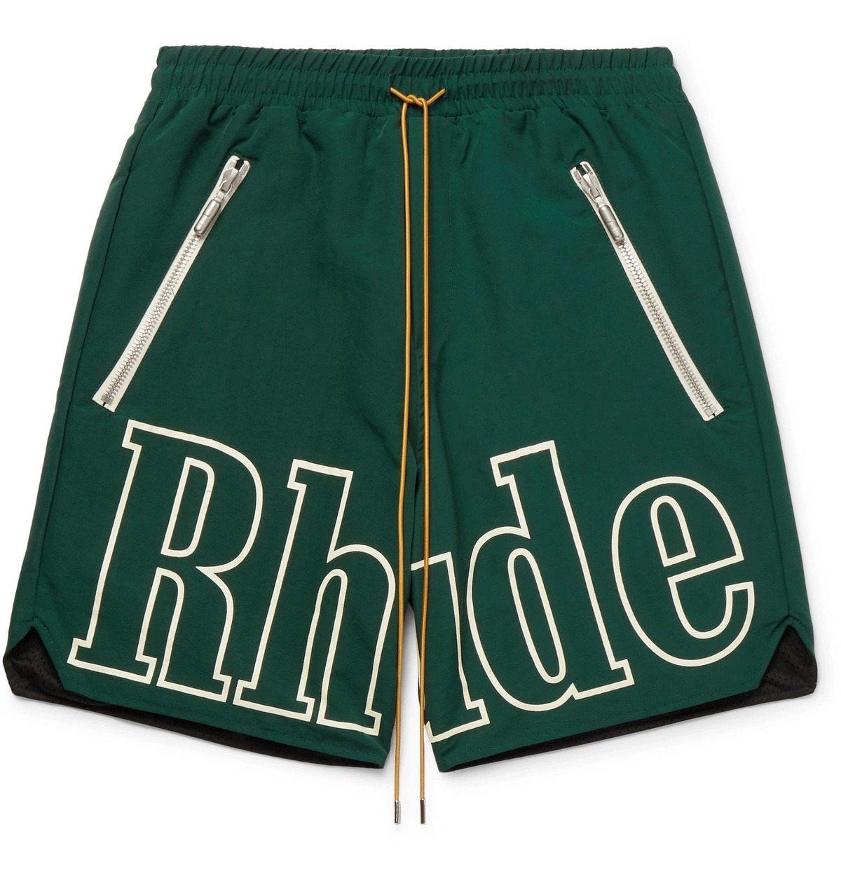 Rhude Logo Print Shell Drawstring Shorts - Green