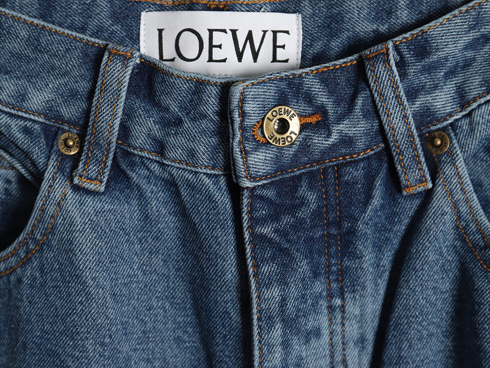 L0ew* anagram denim embroidered jeans