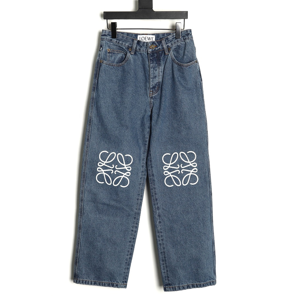 L0ew* anagram denim embroidered jeans