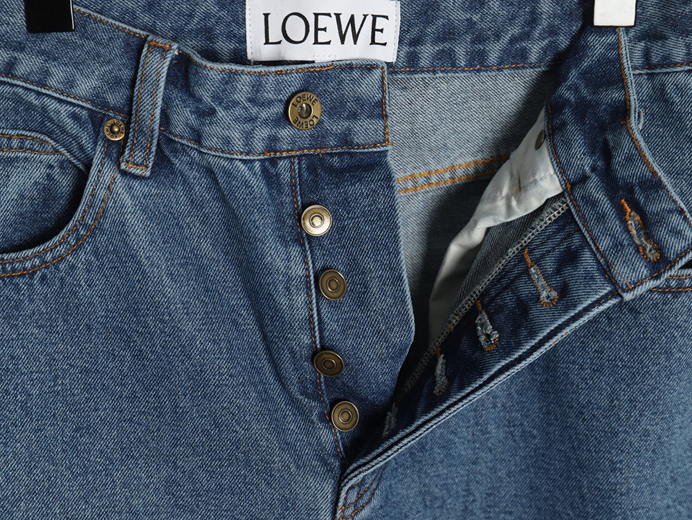 L0ew* anagram denim embroidered jeans