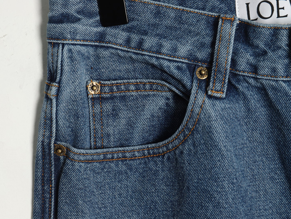 L0ew* anagram denim embroidered jeans