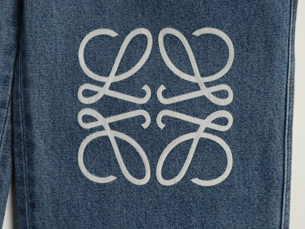 L0ew* anagram denim embroidered jeans