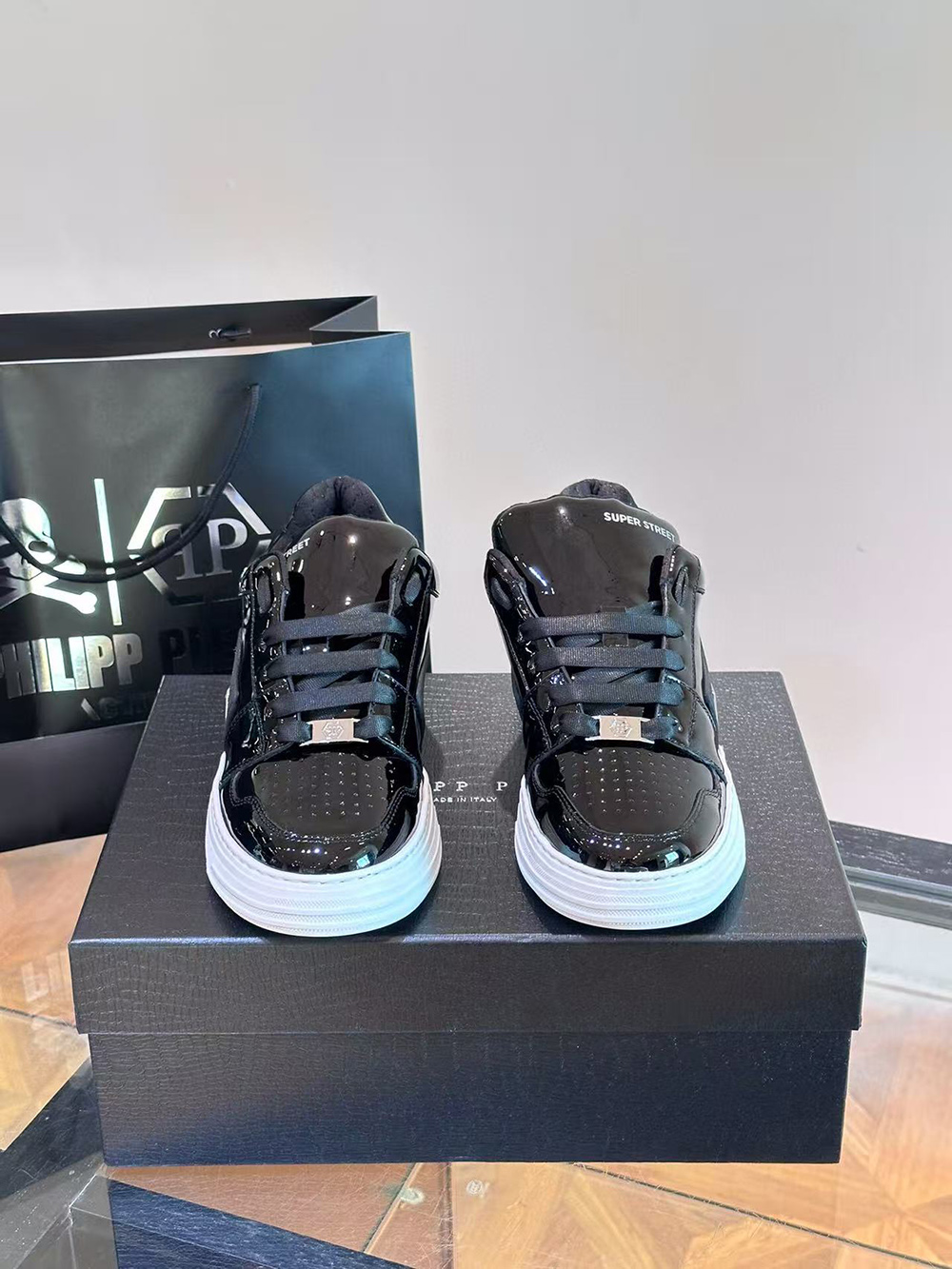 philipp plein S*per street lo-top sneakers hexagon