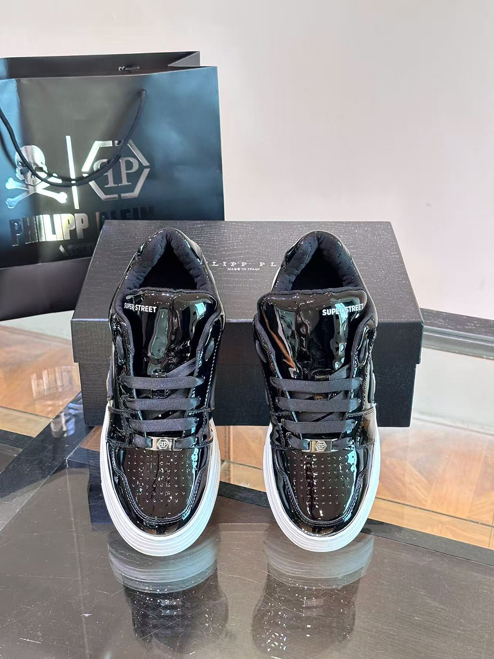 philipp plein S*per street lo-top sneakers hexagon