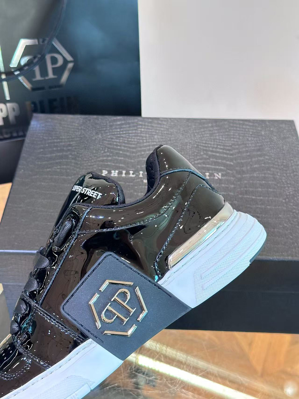 philipp plein S*per street lo-top sneakers hexagon