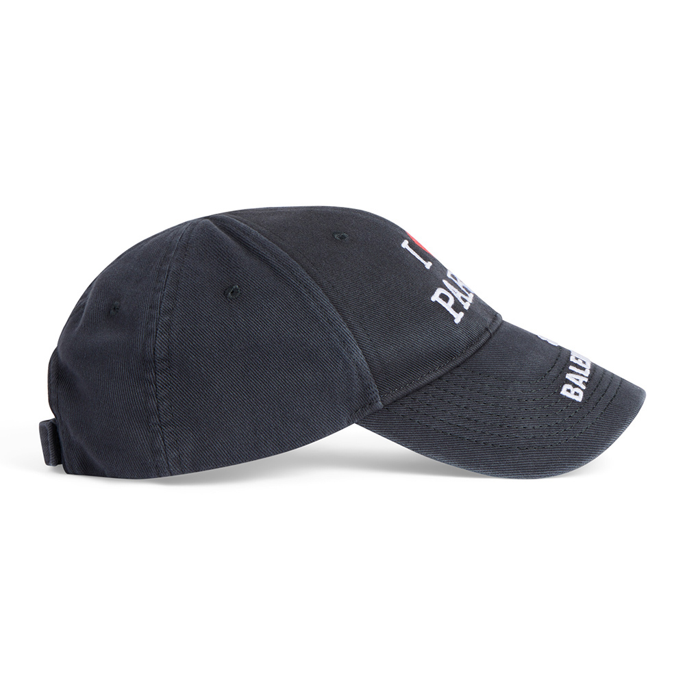 Ba*len*cia*ga i love paris & Ba*len*cia*ga cap in black b21002
