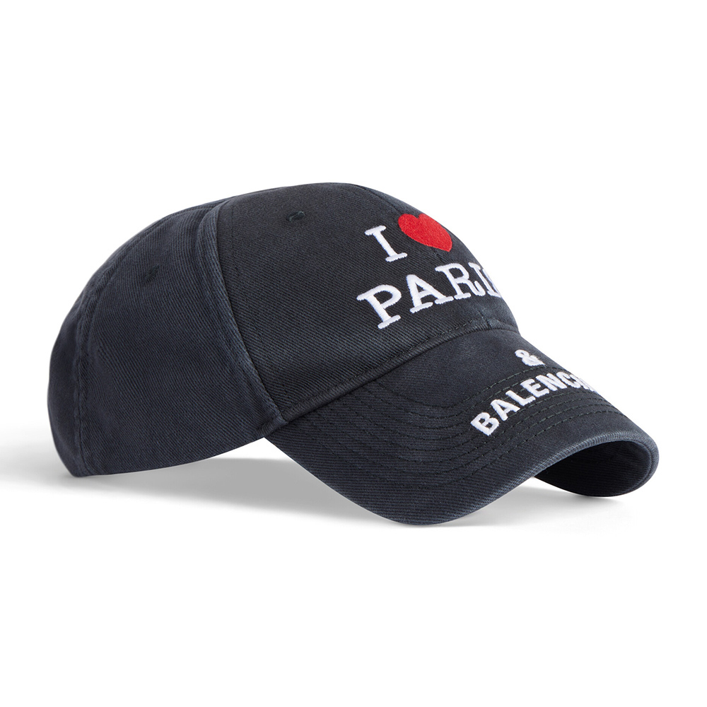 Ba*len*cia*ga i love paris & Ba*len*cia*ga cap in black b21002