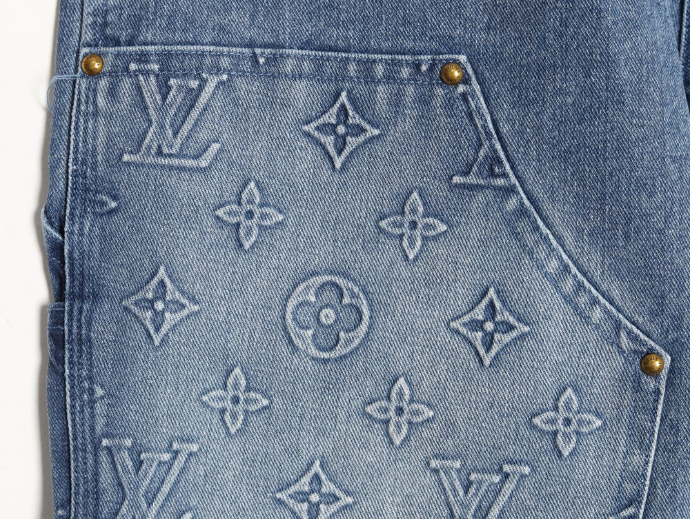 l0*is V*t0n embossed monogram cargo jeans